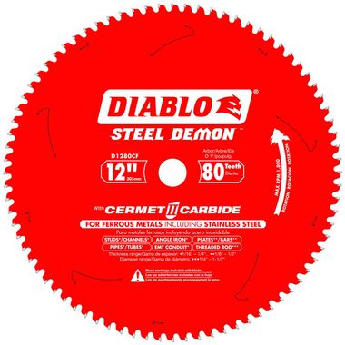 Diablo Tools 12 in x 80 Tooth Steel Demon Cermet Metal and Stainless Steel Cutting Saw Blade, large image number 0