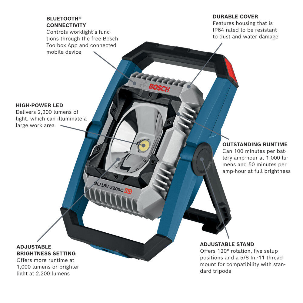 Bosch 18V Connected LED Floodlight (Bare Tool), large image number 2