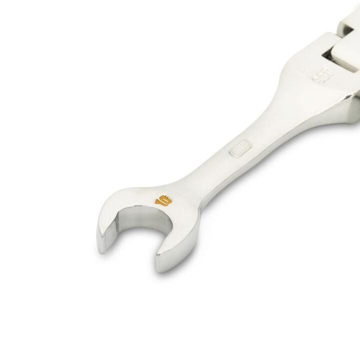 GEARWRENCH 10mm 90-Tooth 12 Point Stubby Flex Combination Ratcheting Wrench, large image number 2