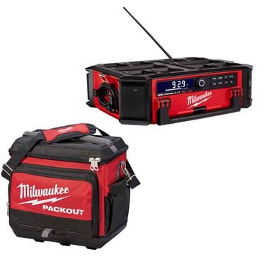 Milwaukee M18 PACKOUT Radio + Charger & Cooler Bundle (Bare Tool)