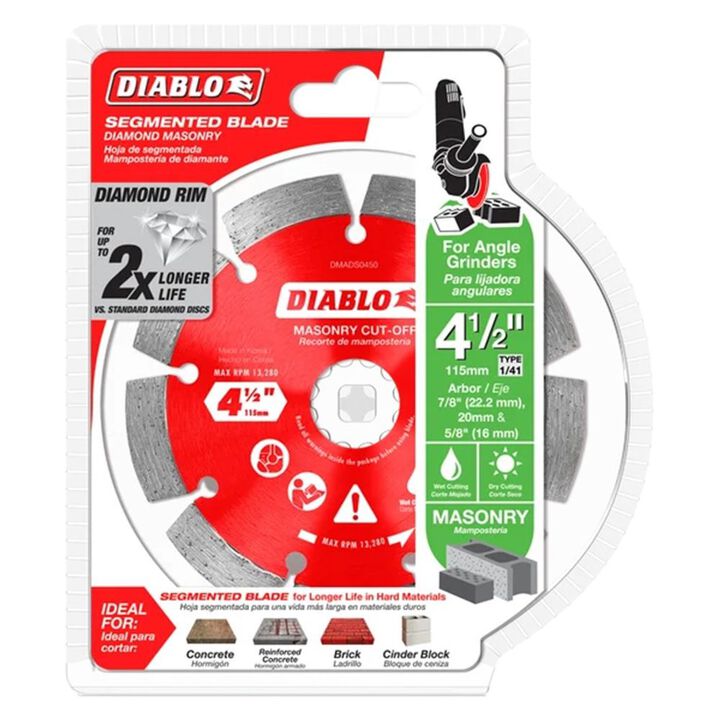Diablo Tools 4 1/2 Inch Segmented Rim Diamond Cut-Off Blade for Masonry, large image number 1