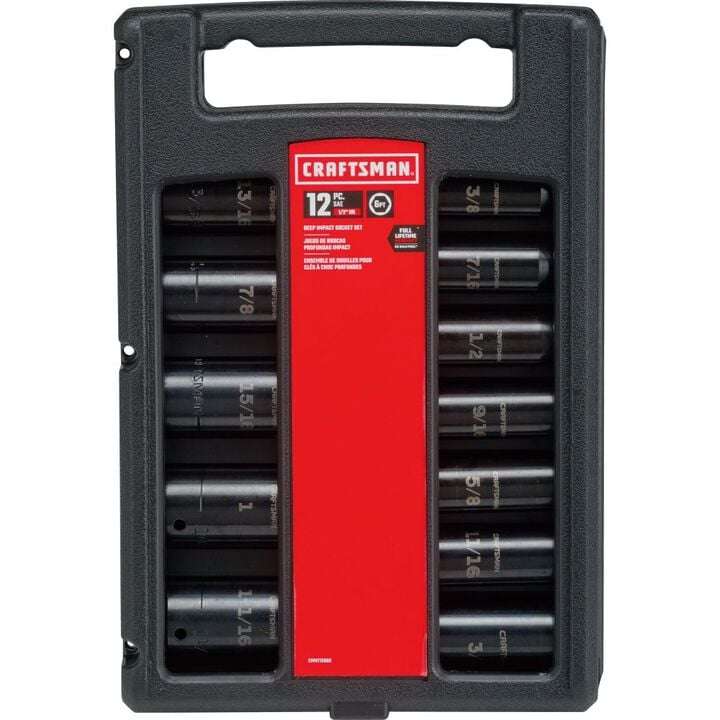 CRAFTSMAN 1/2 Inch SAE Deep Impact Socket Set, 12 Piece, large image number 6