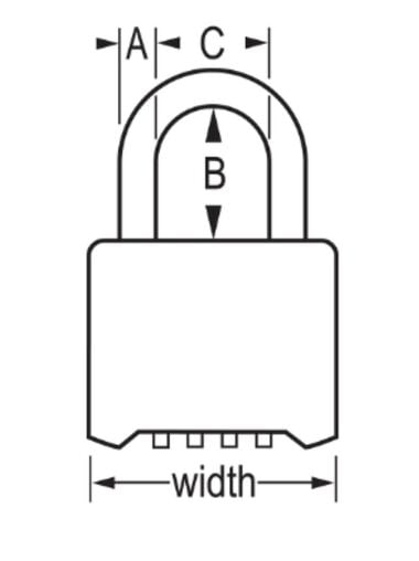 Master Lock 2" Padlock Combination Wide Resettable Brass with 2 1/4" Stainless Steel Shackle, large image number 1