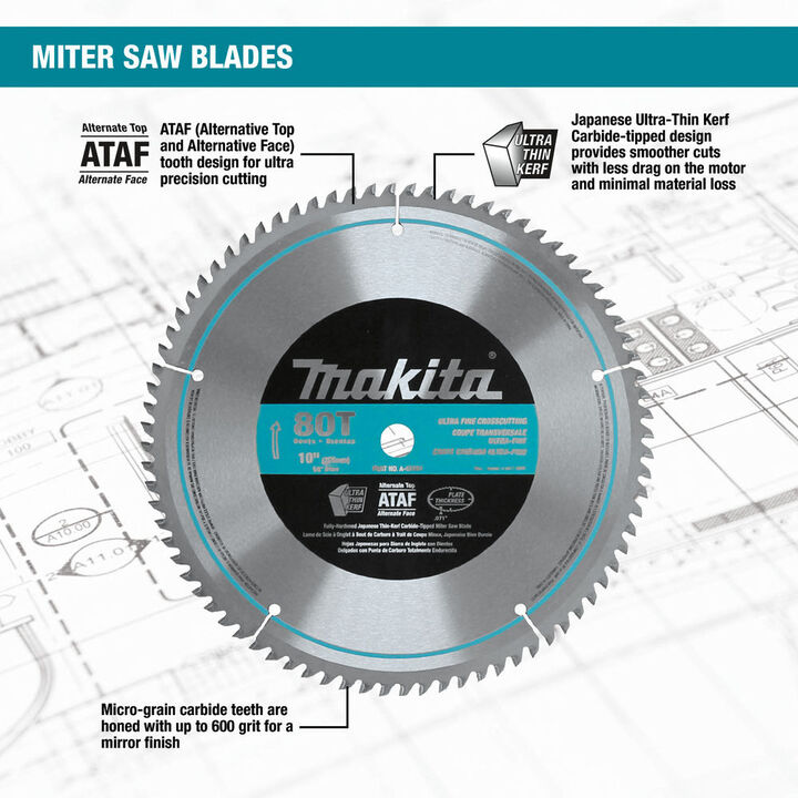 Makita 10 Inch 80T MicroPolished Miter Saw Blade, large image number 2