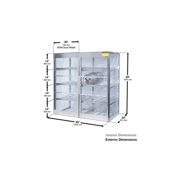 Justrite Aluminum Gas Cylinder Cabinet Locker for 20-33 Lbs LPG Cylinder, large image number 1
