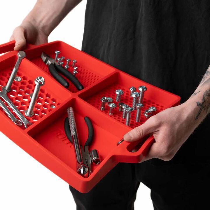 Boltster 4-Way Flexible Fastener Organizing Tray Red, large image number 1