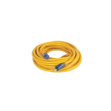 DEWALT 50 ft 10/3 SJTW Yellow Lighted Extension Cord