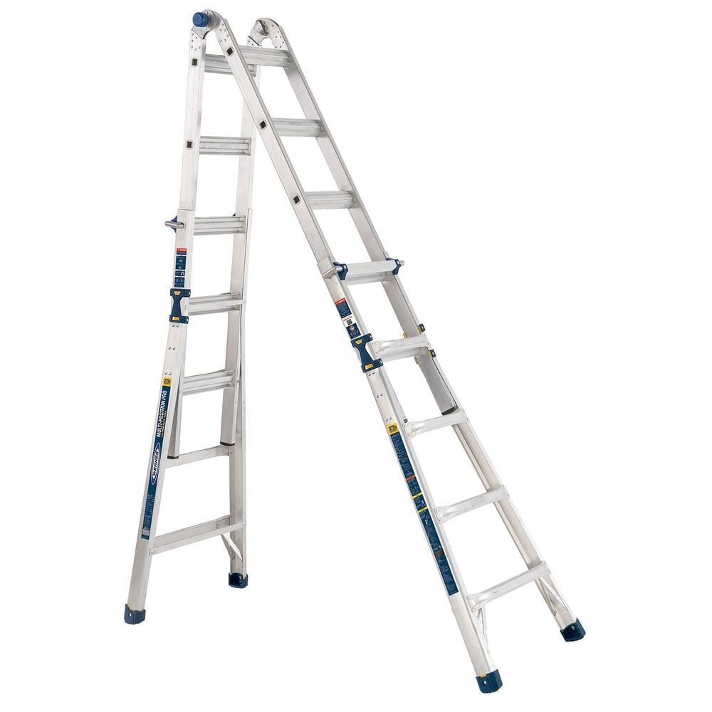 Werner 375 Lbs 22 Ft. Reach Height Aluminum Multi-Position Ladder, large image number 4