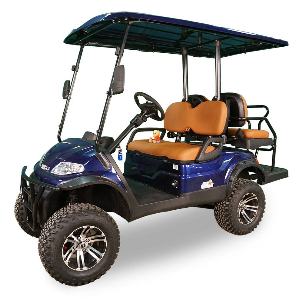 Advanced EV 48V Electric 2 2 Passenger Lifted Golf Car – Metallic Blue – EV1 4L-MBLUE-22