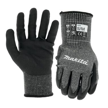 Makita Advanced FitKnit Gloves Cut Level 7 Nitrile Coated Dipped S/M