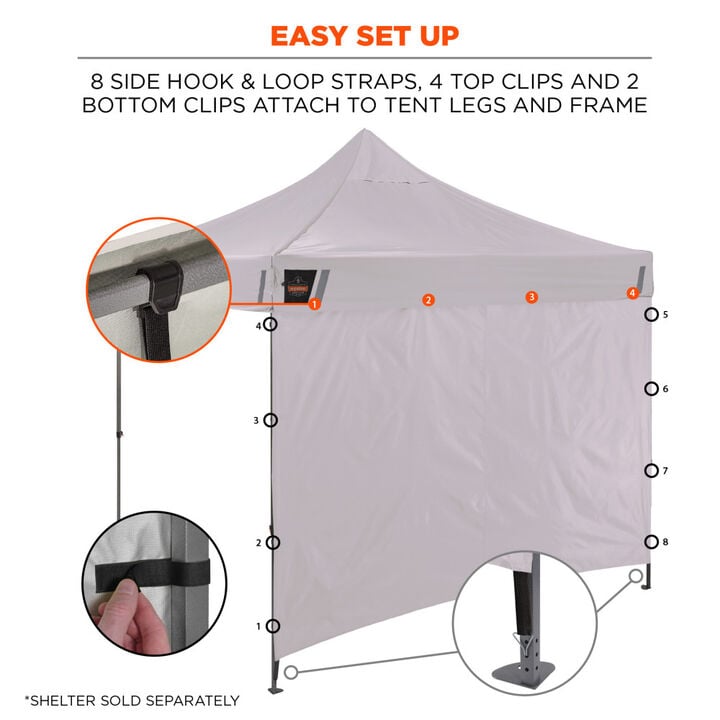 Ergodyne Pop-Up Tent Sidewall Kit White, large image number 4