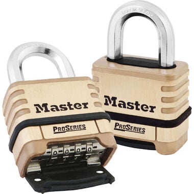 Master Lock 2-1/4 In. Wide ProSeries Brass Resettable Combination Padlock, large image number 0