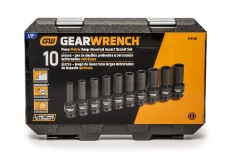 GEARWRENCH 1/2 Inch Drive 6 Point Metric Deep Universal Impact Socket Set 10 Piece, large image number 3