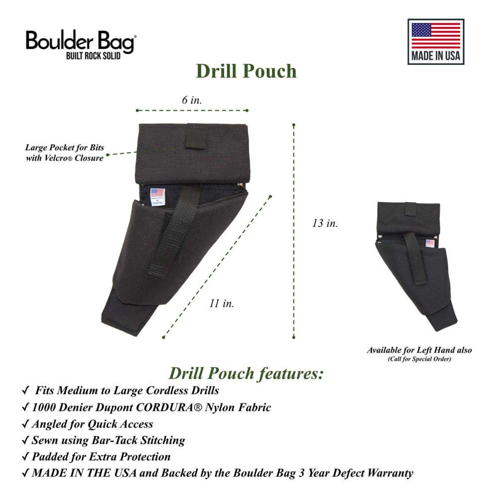 Boulder Bag Cordura Classic Nylon Drill Pouch, Black, large image number 2