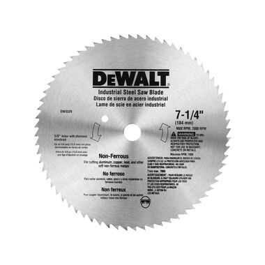 DEWALT 7-1/4 In. 68T Non-Ferrous Blade, large image number 0
