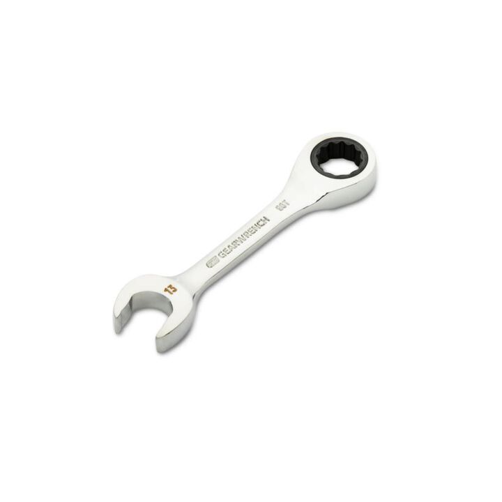 GEARWRENCH 13mm 90-Tooth 12 Point Stubby Combination Ratcheting Wrench, large image number 1