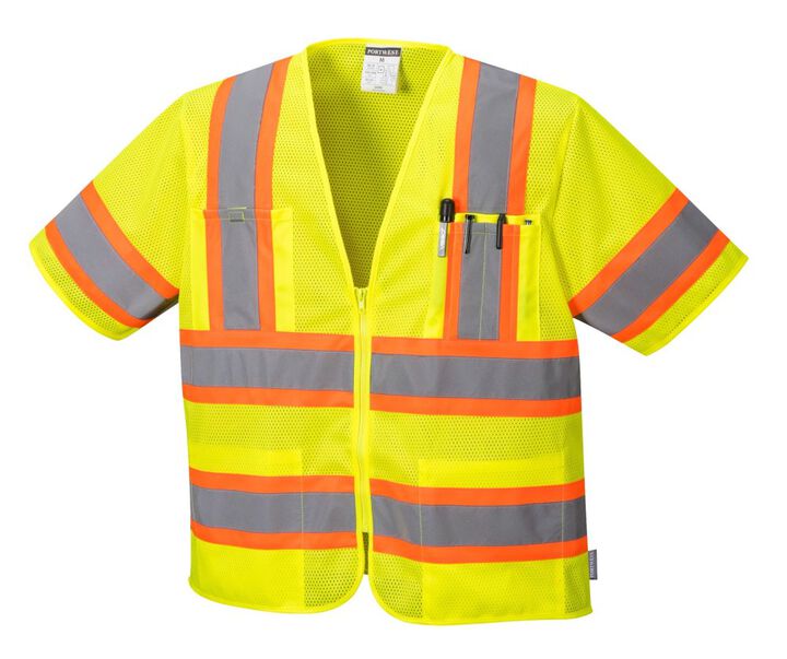 Portwest Yellow Augusta Sleeved Hi-Vis Vest - Large