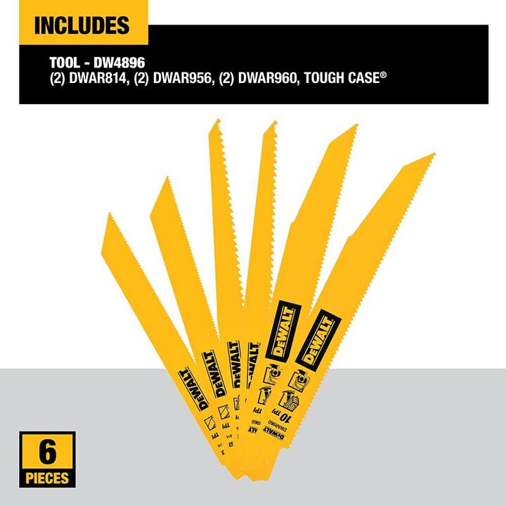 DEWALT Bi-Metal Reciprocating Saw Blade 6-Pack with Telescoping Case, large image number 3