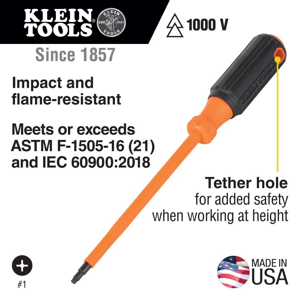 Klein Tools 6inch Insulated Screwdriver #2 Square, large image number 2