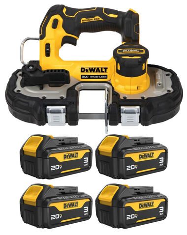 DEWALT ATOMIC 20V MAX Brushless Cordless 1-3/4 in. Compact Bandsaw w/ 4 Batteries