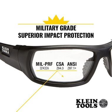 Klein Tools Pro Safety Glasses Full Frame Clear Lens, large image number 1