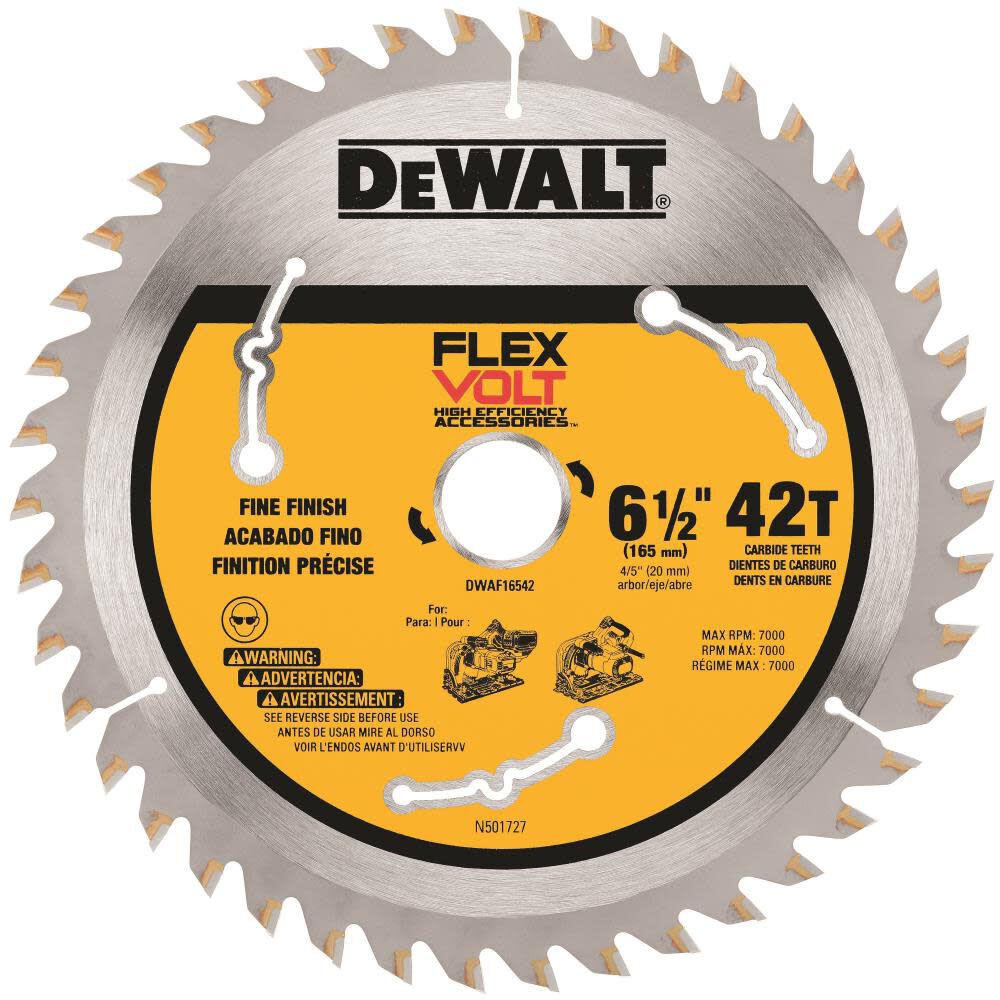 DEWALT FLEXVOLT Track Saw Blade 6 1 2in 42T DWAF16542 Acme Tools