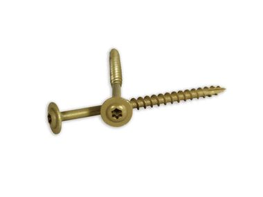 Woodpro #8 x 1-3/4 In. PPG 1000 Hour Golden E-Coat Cabinet Screws 1LB