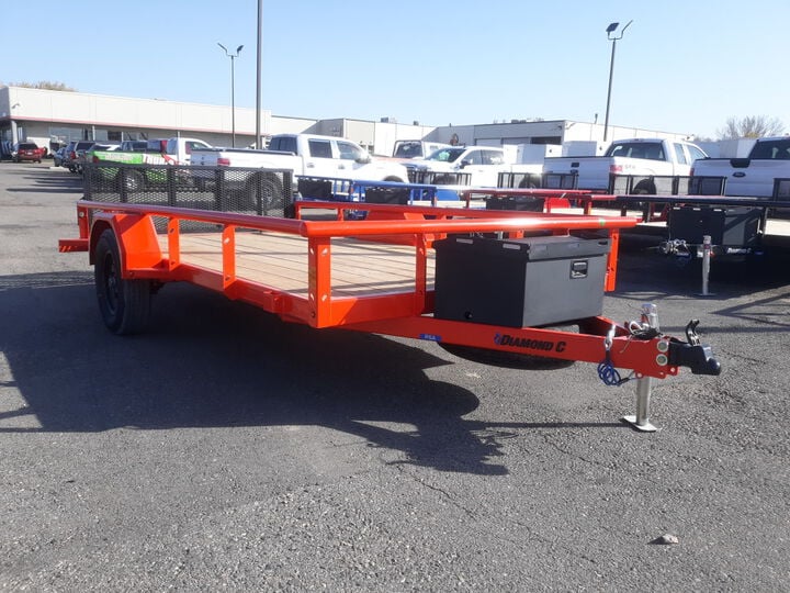 Diamond C PSA135 12 Foot Single Axle Utility Trailer, Orange , large image number 2
