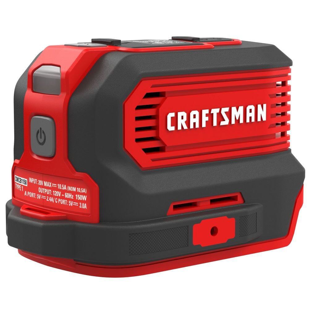 CRAFTSMAN V20 150 Watt Battery Powered 50-State Power Inverter (Bare Tool), large image number 1