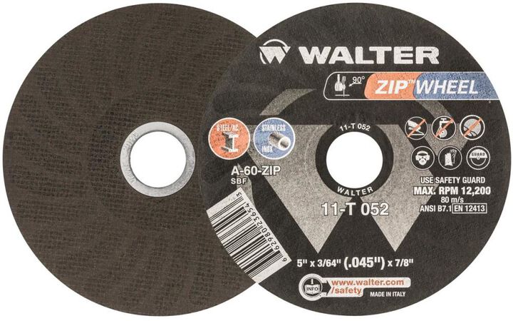 Walter Cut-Off Wheel, 5 x 3/64 x 7/8 Inch ZIP WHEEL, Type 1