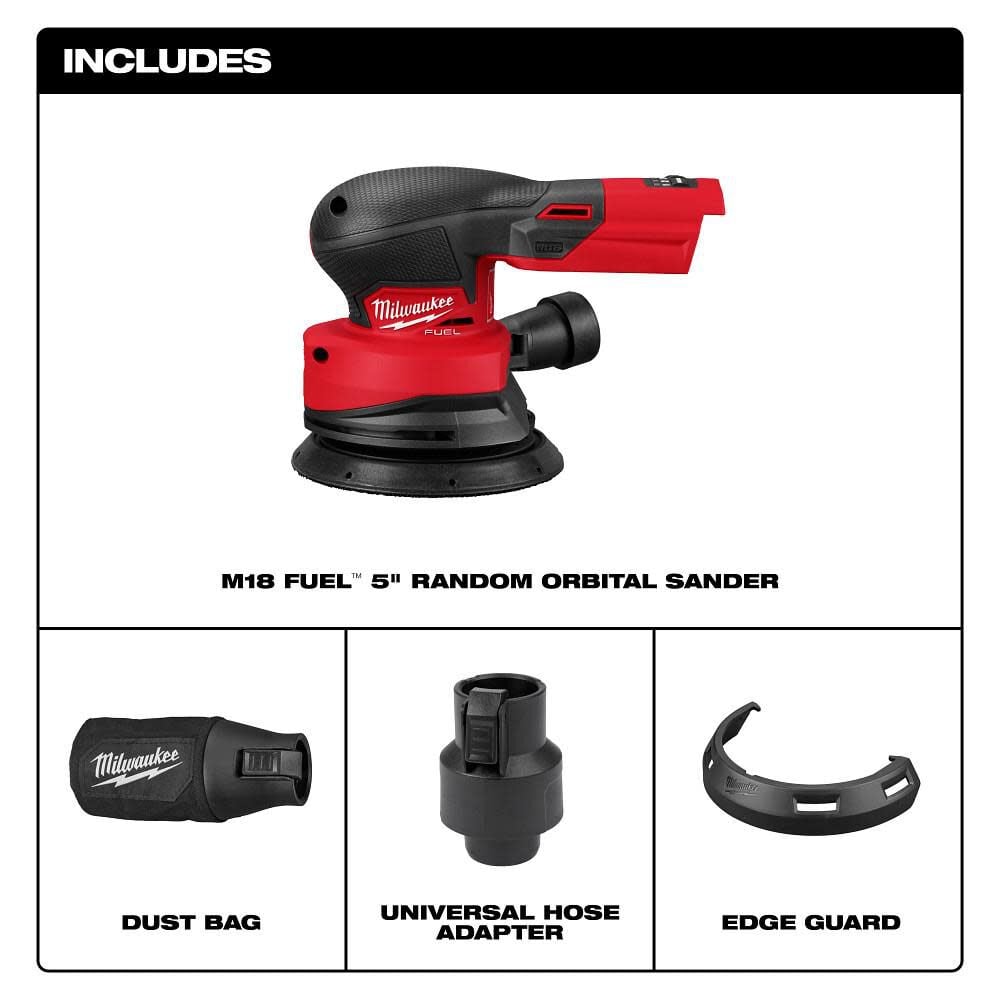 Milwaukee M18 FUEL 5 Inch Random Orbital Sander (Bare Tool), large image number 2