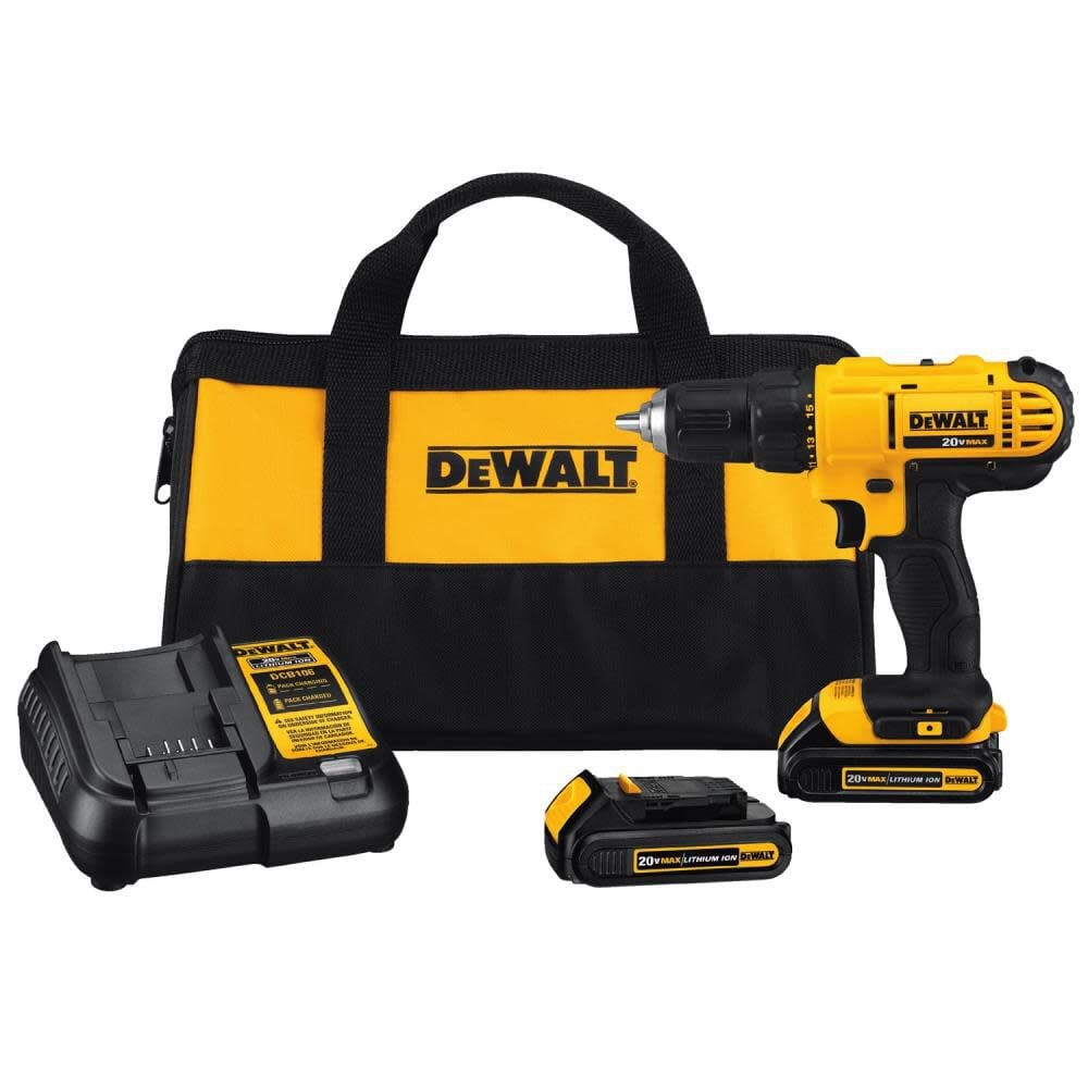 DEWALT 20 V MAX Li-ion Compact Drill/Driver Kit - DCD771C2