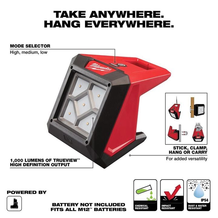 Milwaukee M12 Compact Flood Light (Bare Tool), large image number 1