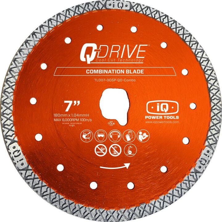 iQ Power Tools Q-Drive 7 Inch Continuous Rim Diamond Blade for Tile