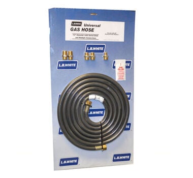 LB White 1/2 In. x 25 Ft. Universal Gas Hose Kit with 5 Adapters