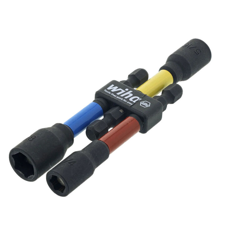 Wiha Color Coded Magnetic Nut Setter SAE 3 Piece Set, 3 Inch, large image number 1
