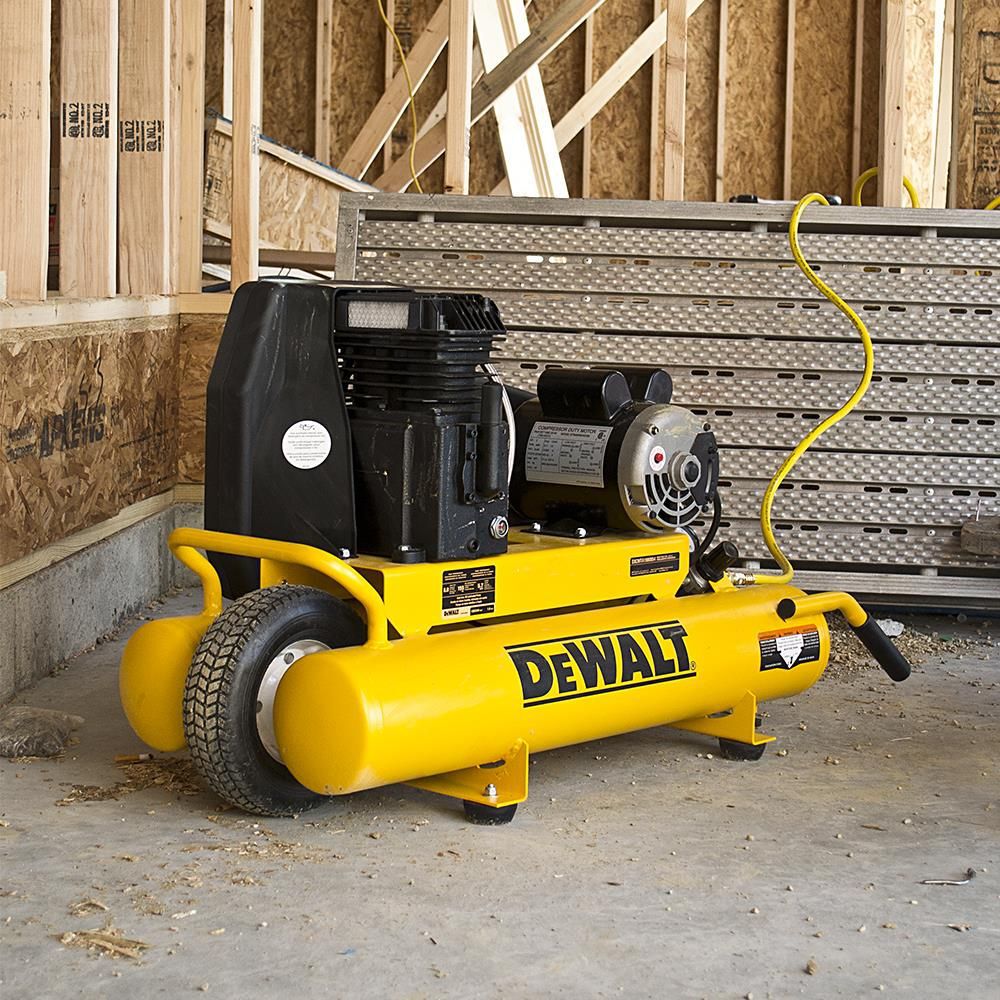 DEWALT 8 Gallon Portable 155 PSI Electric Twin Tank Wheelbarrow Air Compressor, large image number 8