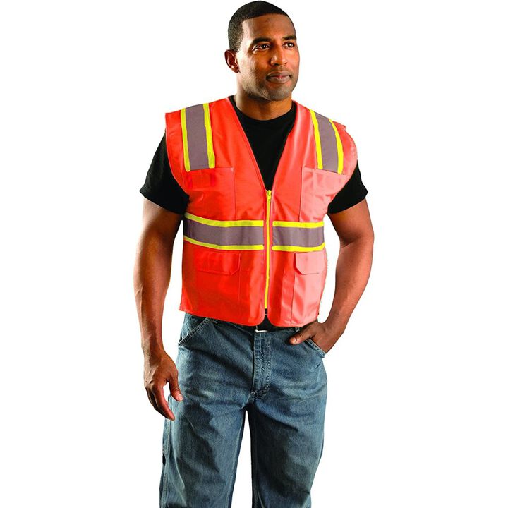 Occunomix Surveyor Safety Vest Orange High Visibility Classic Mesh XL, large image number 2