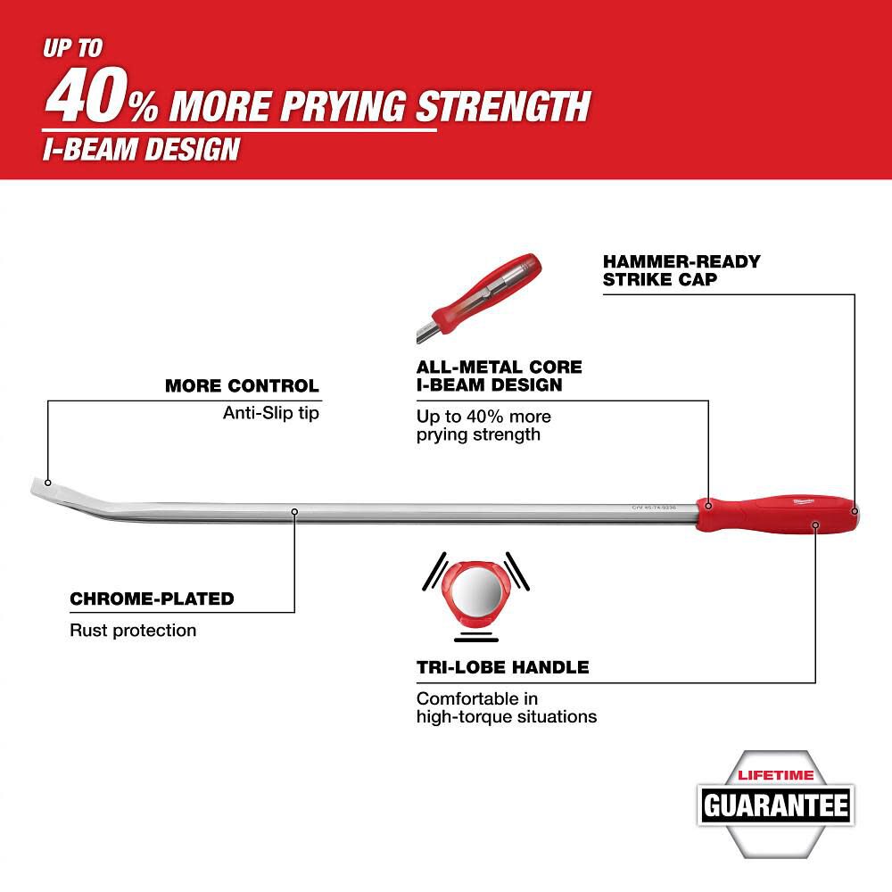 Milwaukee 42inch Pry Bar 45 74 9242 - Image 2