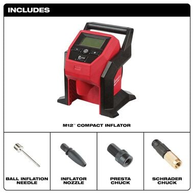 Milwaukee M12 Compact Inflator (Bare Tool), large image number 1