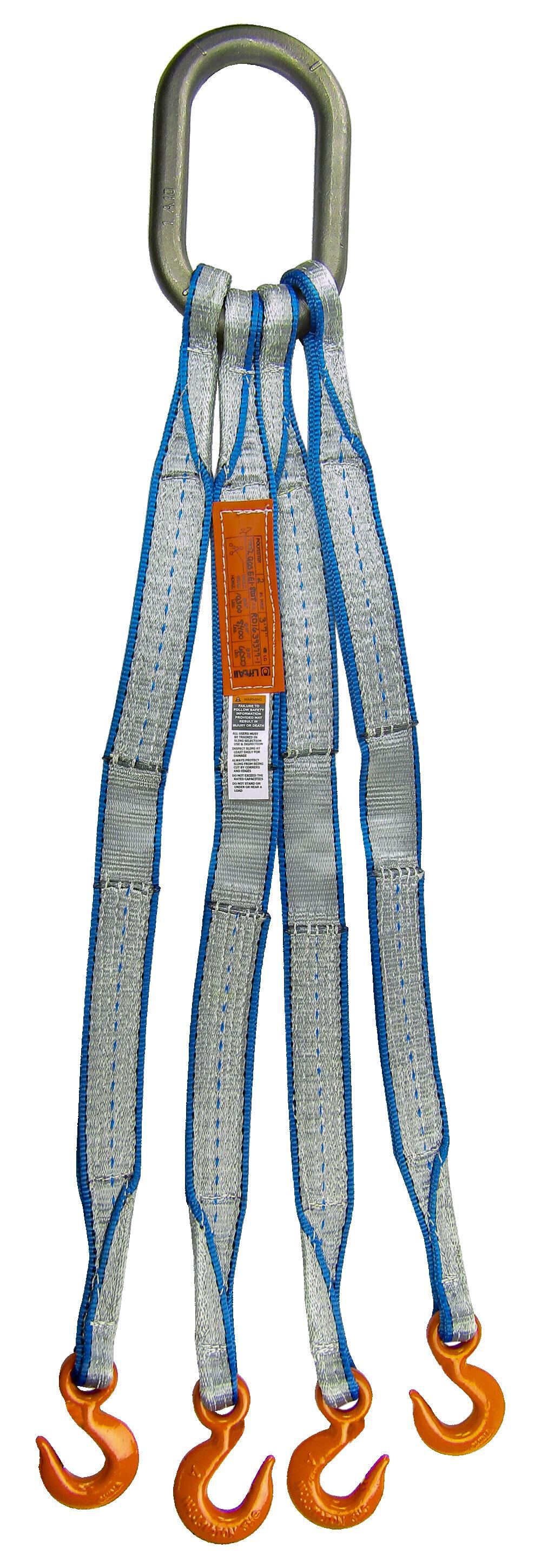 Lift-All 1 Inch x 3 Ft. Quad Leg Oblong E/E 2-Ply Tuff-Edge Bridle Sling – QOSEE2801TX3