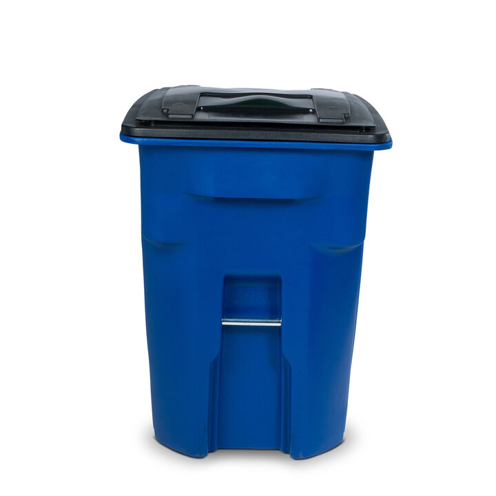 Toter 96 Gallon Trash Can with Smooth Wheels and Lid Blue, large image number 3