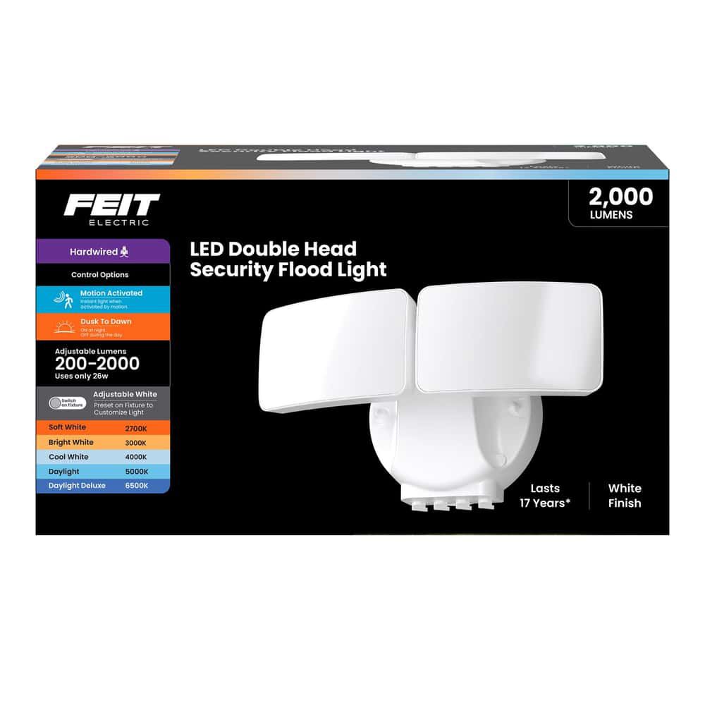 Feit Electric 120V 26W 2000 Lumens LED Dual Head Security Floodlight White, large image number 2