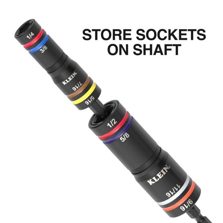 Klein Tools KNECT Quad-24 Heavy-Duty Impact Flip Sockets, SAE and Metric, 9-Pieces, large image number 4