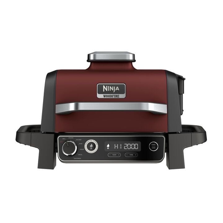 Ninja Woodfire 200 Square Inch Steel Outdoor Electric Grill and Smoker Red