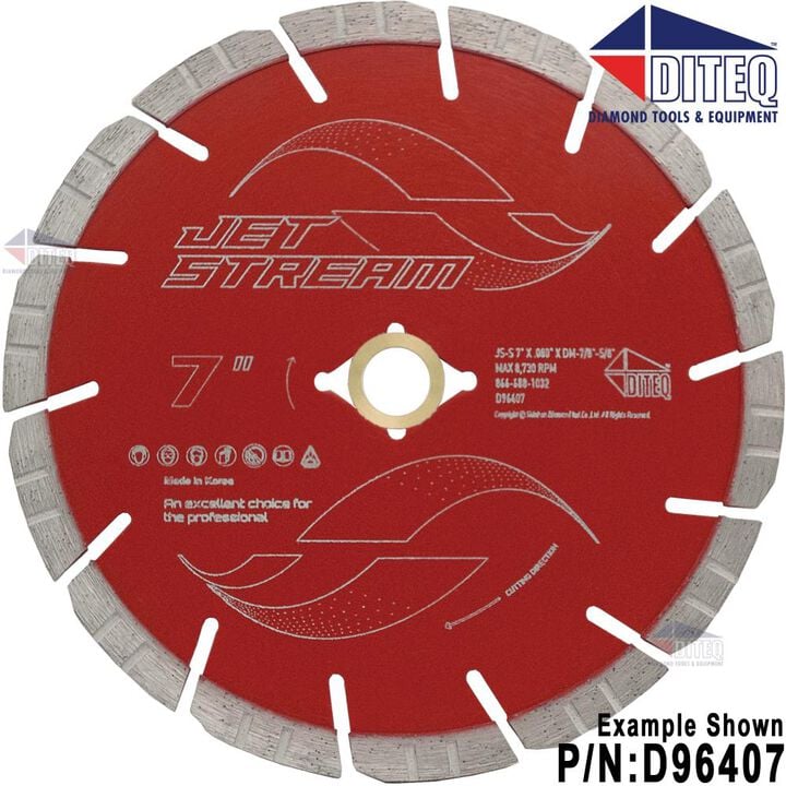Diteq Jet Stream 7 Inch Economy Segmented Turbo Rim Diamond Blade for Concrete