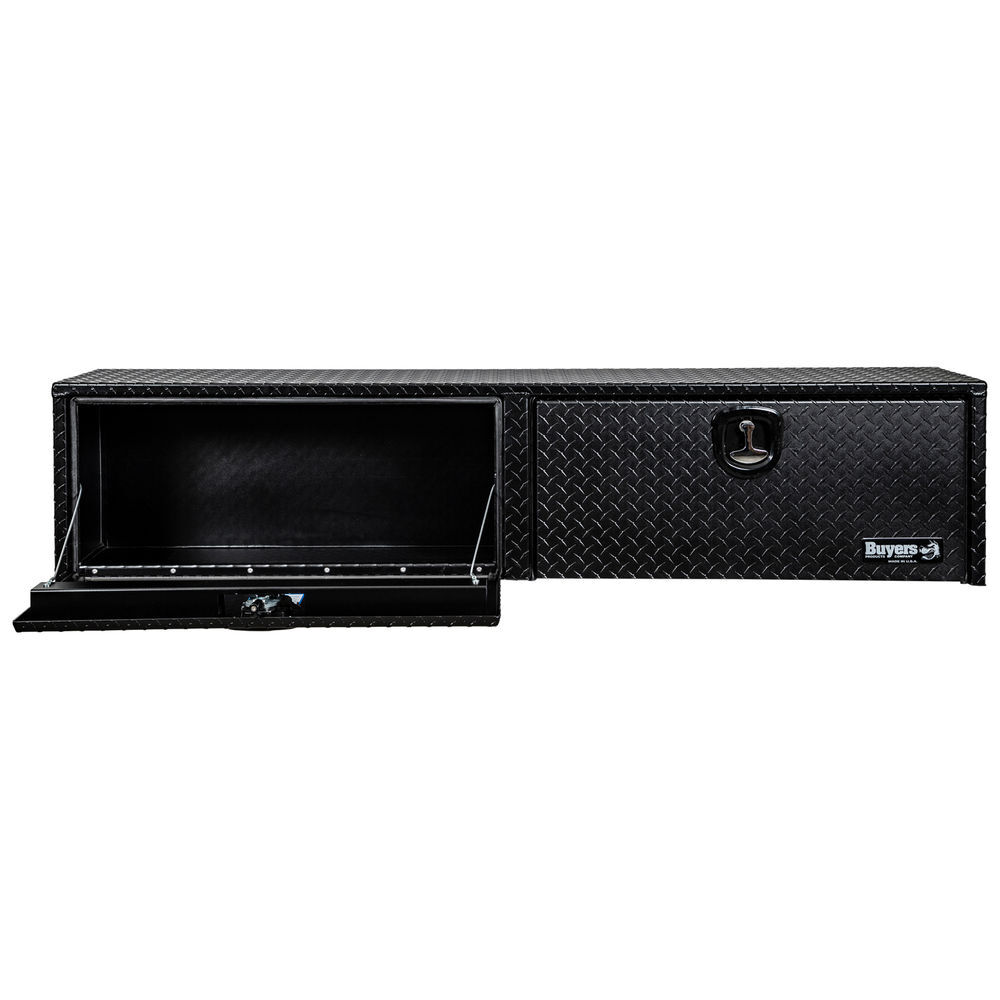 Buyers Products Company 18x16x72 Textured Matte Black Diamond Tread Aluminum Topsider Truck Box, large image number 7