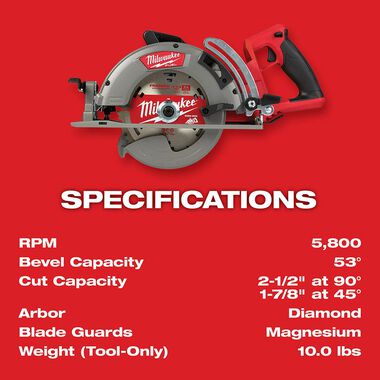 Milwaukee M18 FUEL Rear Handle 7-1/4 in. Circular Saw (Bare Tool), large image number 7