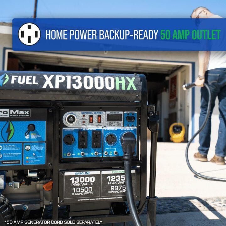 Duromax 13,000 Watt Dual Fuel 50-State Portable Generator with CO Alert, large image number 6