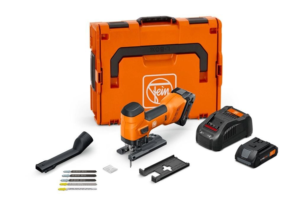 Fein F-IRON Cordless Jigsaw for Metal/Wood Jig 26 AS Set with 2 Batteries, large image number 1